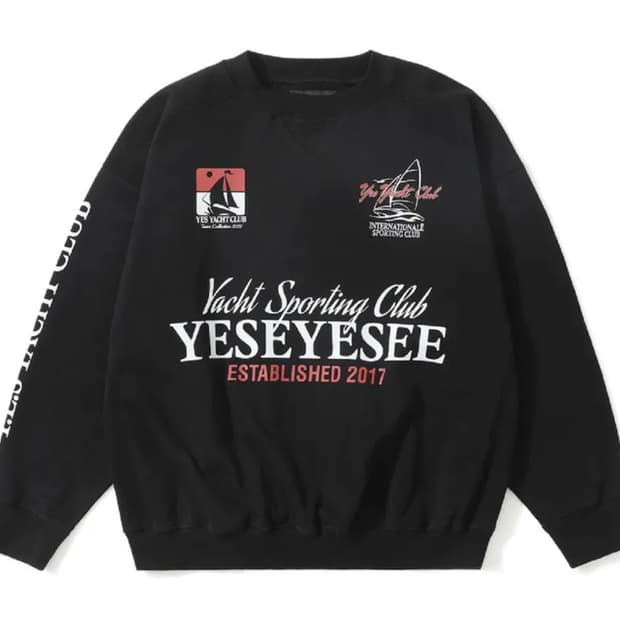 예스아이씨 Y.E.S Yacht Sweatshirt Black 스몰