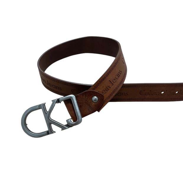 캘빈 클라인 진 CK 버클 브라운 레더 벨트
