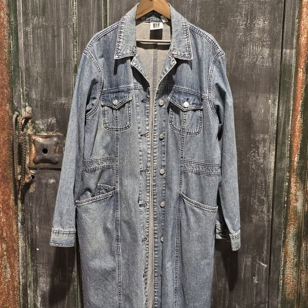 90s NO PROBLEM Denim Long Jacket