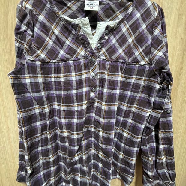 모리걸 레이어드 체크블라우스 셔츠