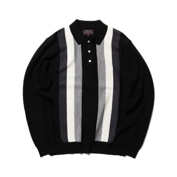 beams plus 스트라이프 니트 폴로