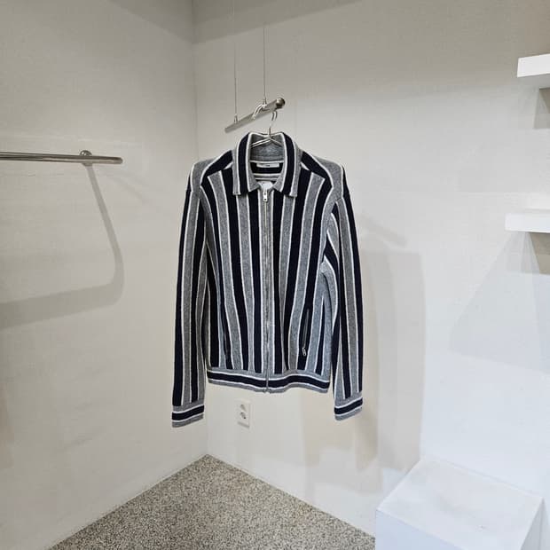 시스템옴므 울 니트 카라 집업 자켓