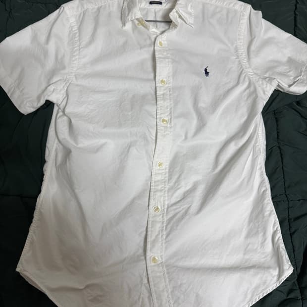 폴로 랄프로렌 화이트 반팔셔츠 S