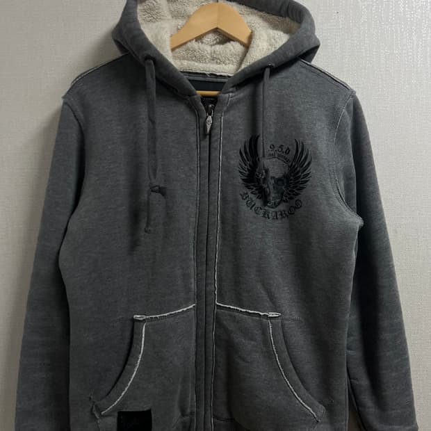 버커루 해골 빈티지 양털 후드집업