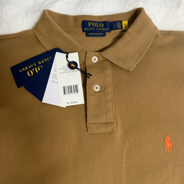 [L] 폴로랄프로렌 현행 반팔 폴로 파스텔 브라운