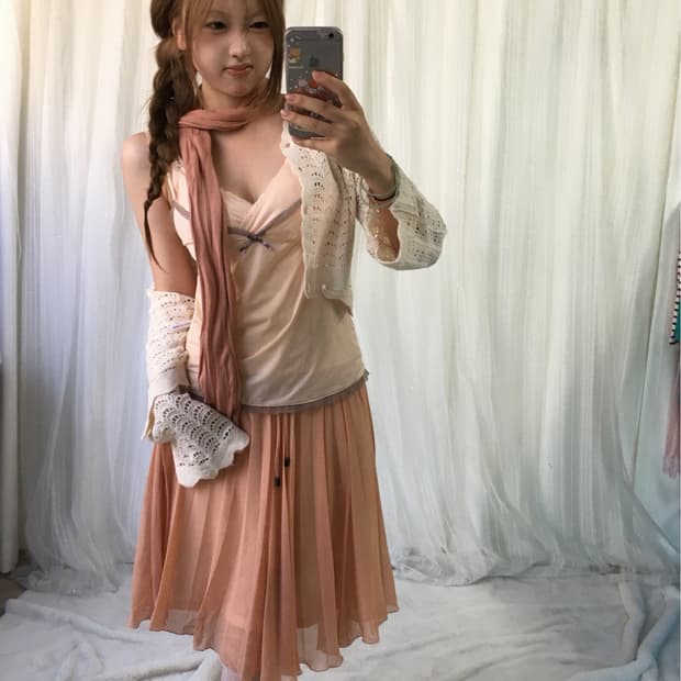 빈티지 피치 페어리 소녀 코디세트