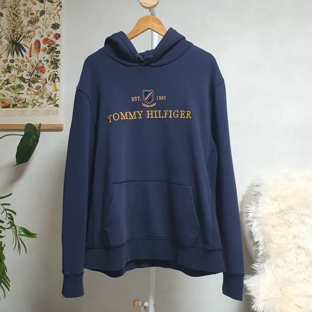 [XL] 일본빈티지 타미힐피거 후드(기모/네이비컬러)