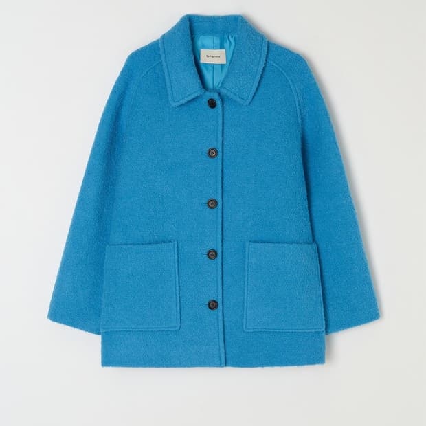 스프링크로커스 부클 레글런 하프 코트 (블루)