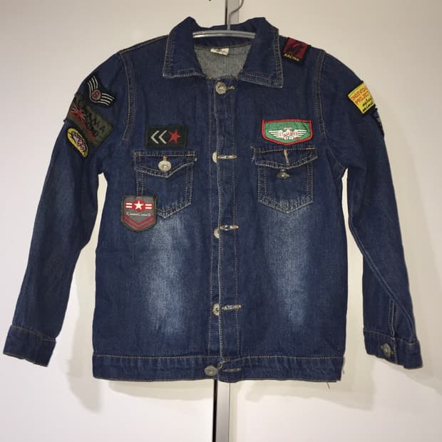 JPN 패치 데님 청자켓