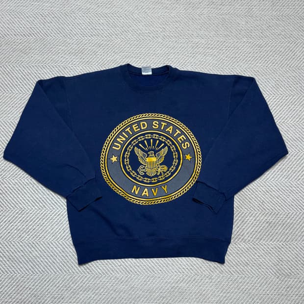 (M) 90s made in usa soffe 밀리터리 네이비 맨투맨