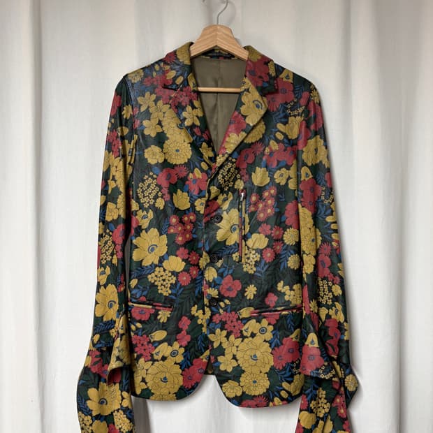 와이즈 요지 야마모토 플라워 레더 자켓