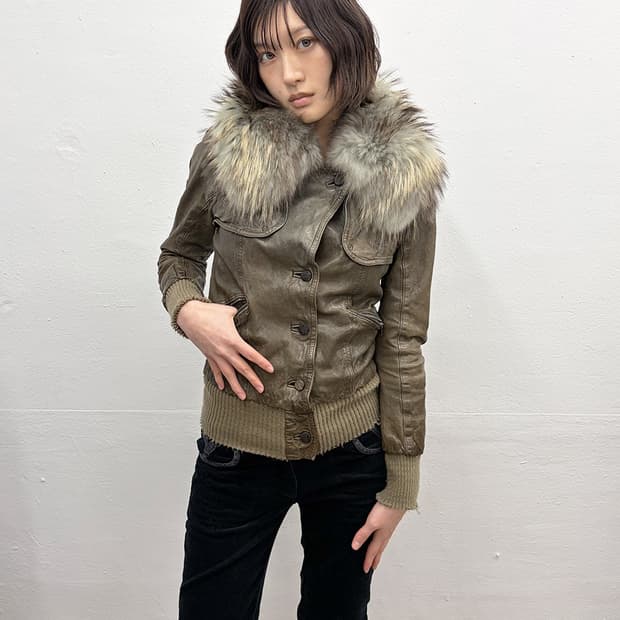 조르지오 브라토 퍼 트리밍 베라펠레 레더 자켓