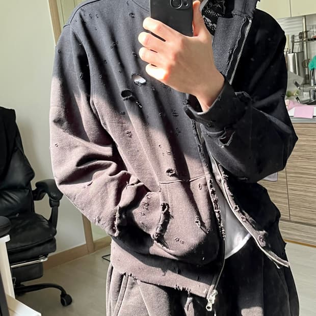 디스트로이드 빈티지 후드집업