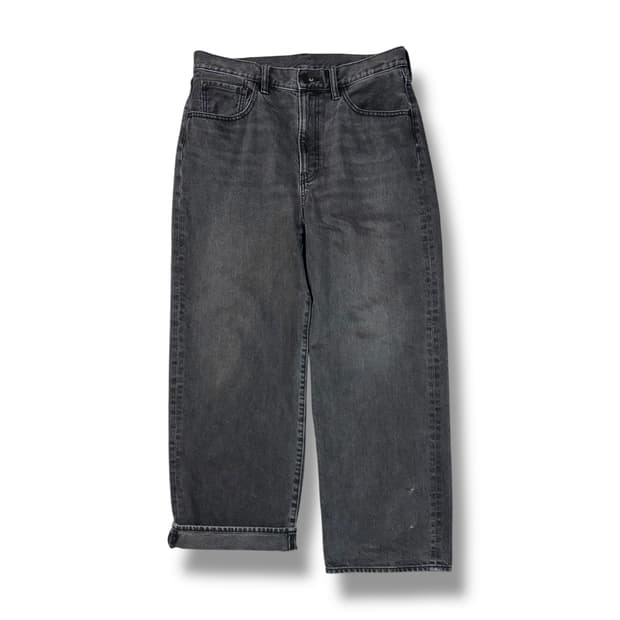 지유 GU 와이드 블랙진 (32)