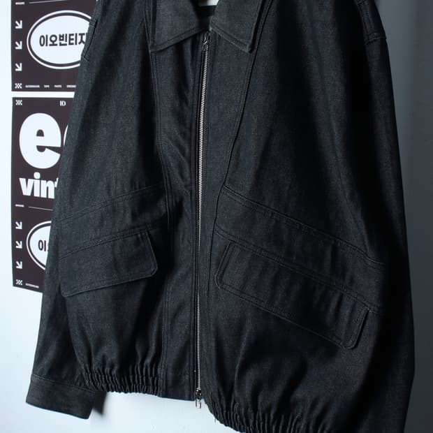 (M-2XL) 코드그라피 집업 바람막이 점퍼자켓 봄버 데님-H32673