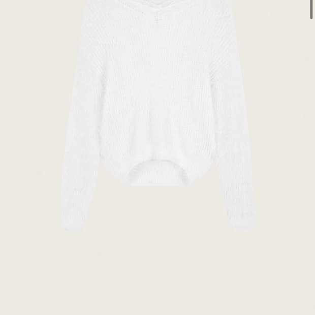 클리시어 블러쉬 레이스 오프숄더 니트 화이트