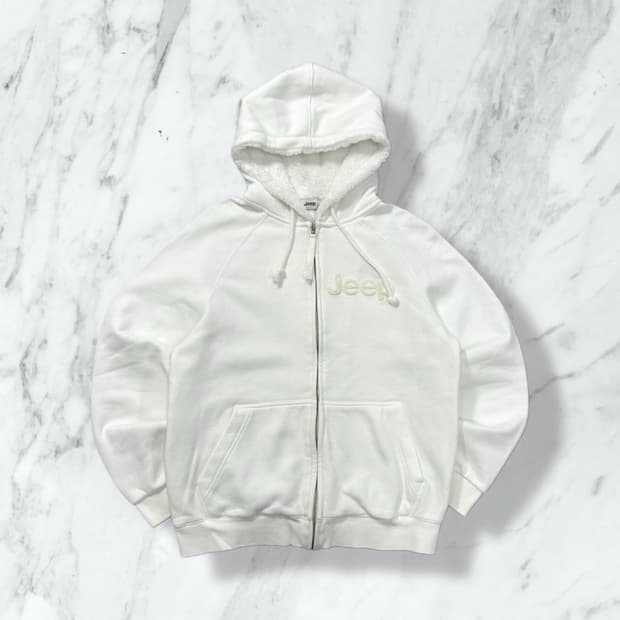 Jeep 화이트 쉐르파 후드집업 