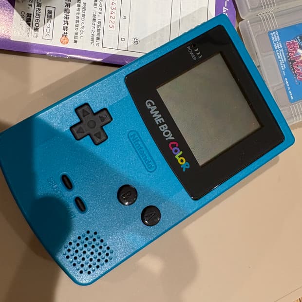 신품급) 닌텐도 게임보이 컬러 CGB(gbc) 블루 풀박스