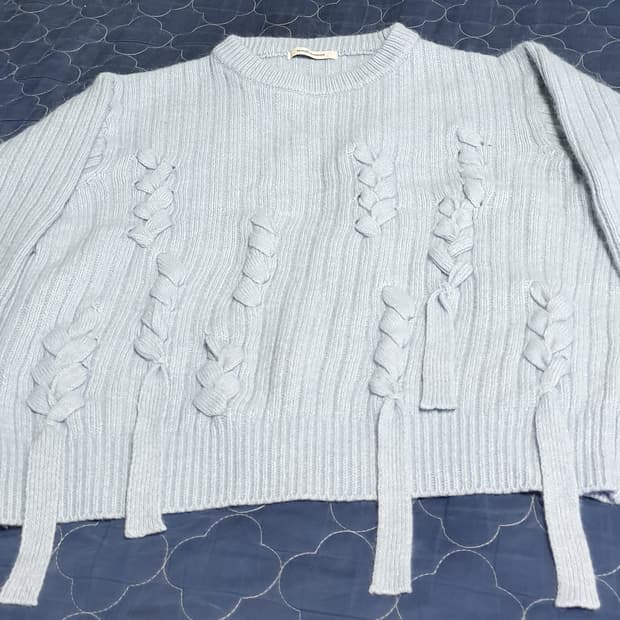 비뮤즈맨션 앙고라 혼방 꽈배기 니트 (44~66)