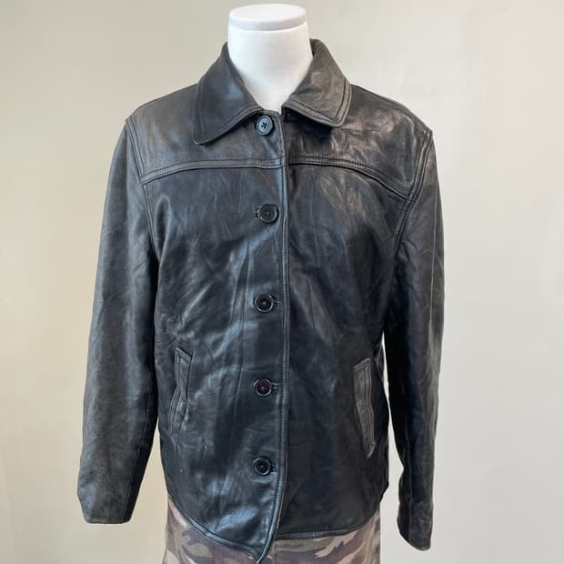 빈티지 투톤 양가죽 레더자켓 