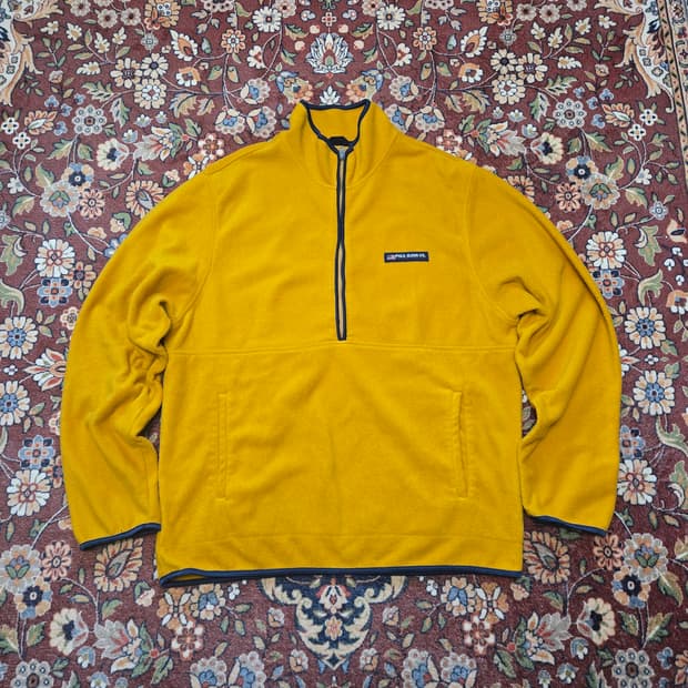 90s 폴로진스 하프집업 후리스 머스타드 XL