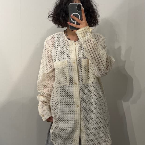 M 앤더슨벨 카라리스 자수 셔츠 아이보리