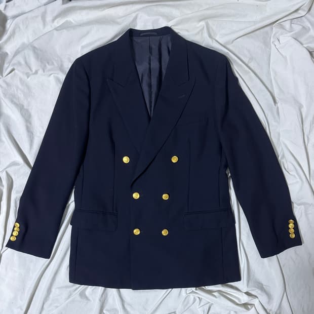 제이 프레스 더블 브레스티드 네이비 금장 버튼 블레이저