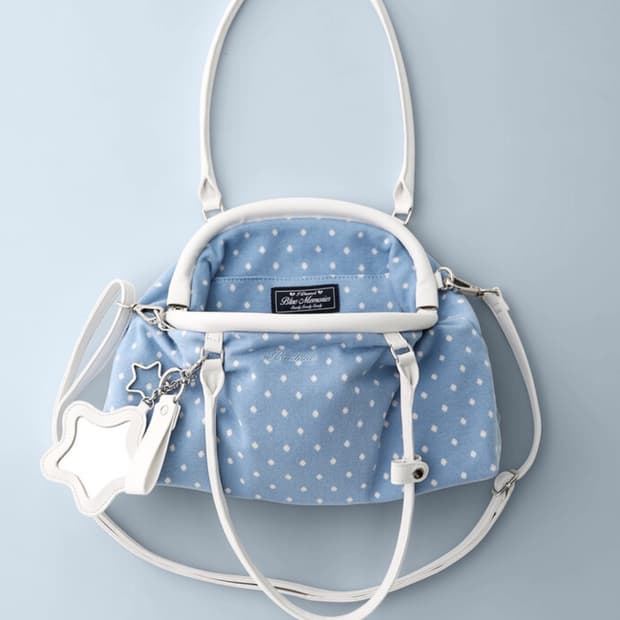 BADBLUE Dot Cozy Dumpling Bag Skyblue 