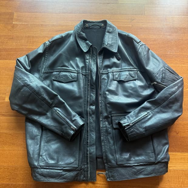 독일 경찰 polizei 물소 가죽 자켓