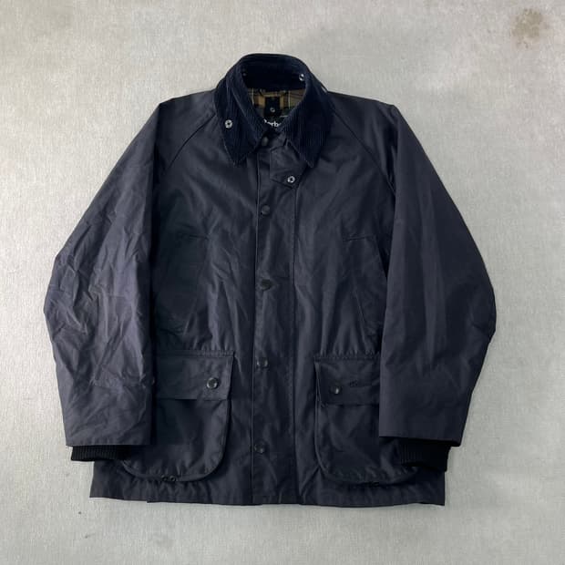 100 바버 비데일 네이비 왁스 자켓