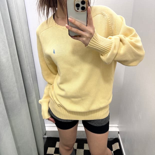 폴로 옐로우 니트