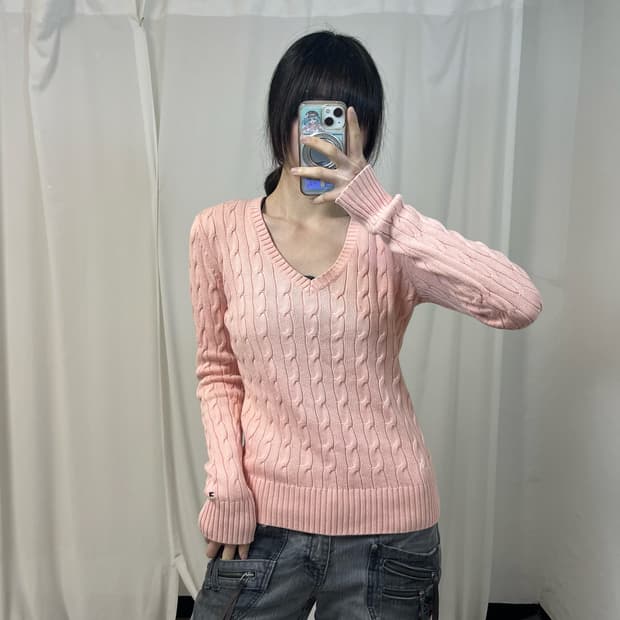 Tommy Hilfiger apricot cable knit