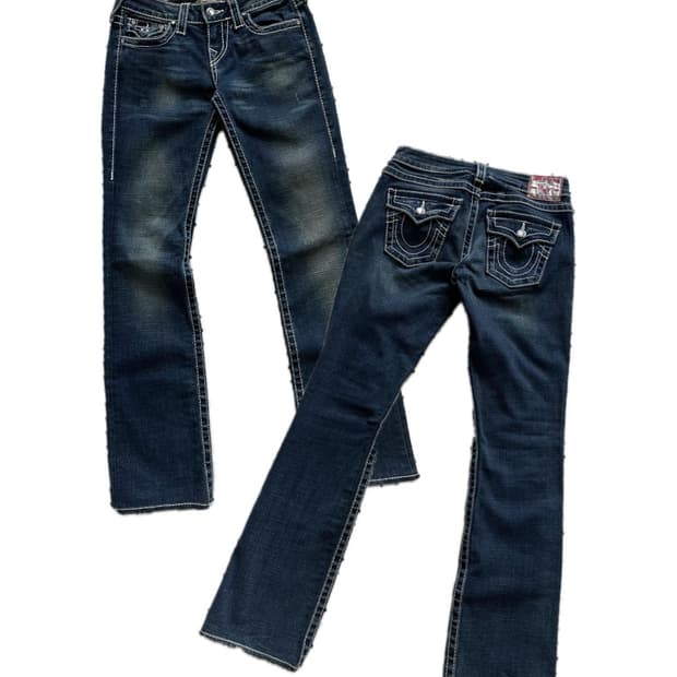 트루릴리전 로우라이즈 부츠컷 데님팬츠 