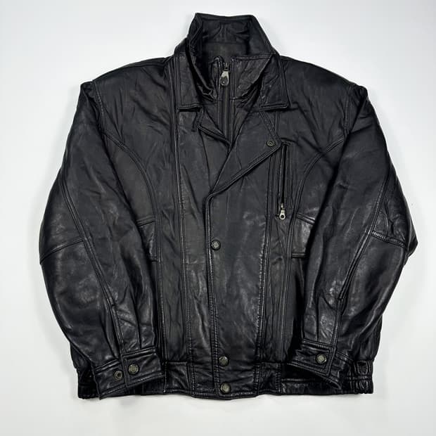 VTG 빈티지 양가죽 라이더자켓 블랙 L