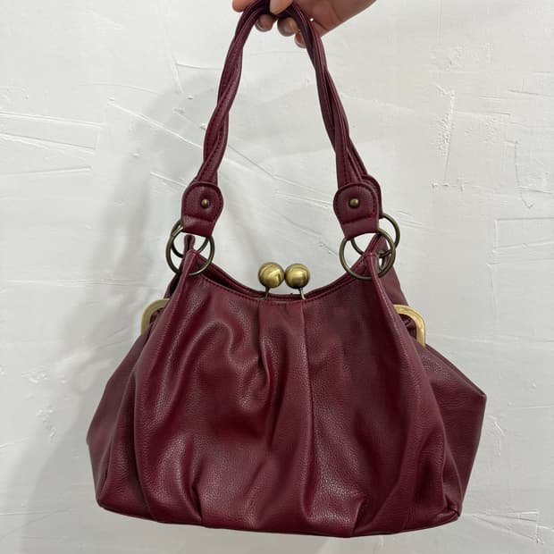 red leather coin bag