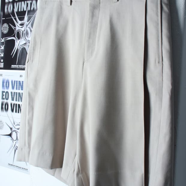 (L-XL) 파브레가 반바지 팬츠 원턱 베이지 놈코어 2사이즈-P9731