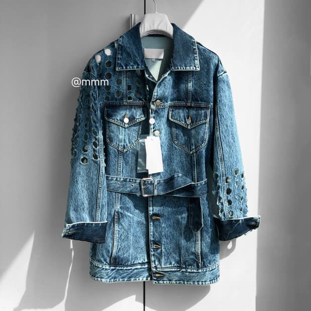 마르지엘라/벨티드 데님 자켓