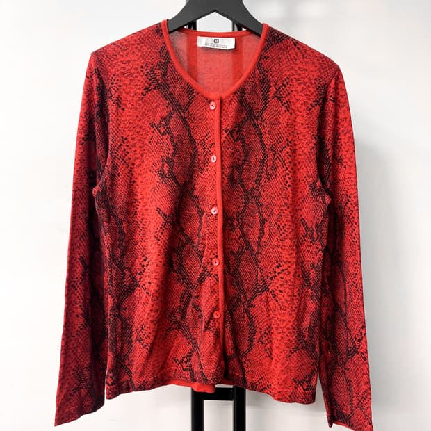 지방시 파이톤 패턴 가디건