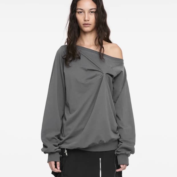 PINCHED LONG SLEEVE CHARCOAL
