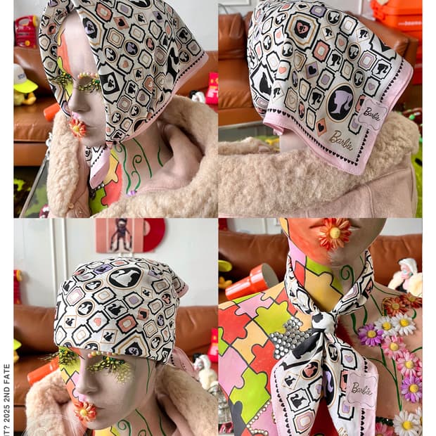 Barbie Official Pink Print Bandana Scarf