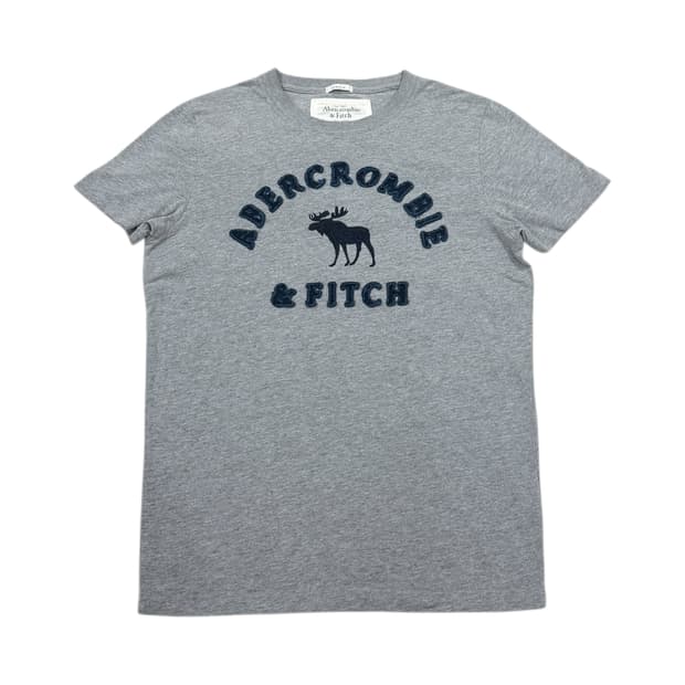 아베크롬비 빈티지 스펠로고 Y2K 반팔 그레이 M