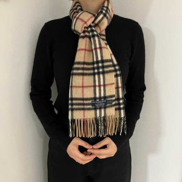 [정품] 버버리 베이지 노바체크 캐시미어 머플러 (burberry)