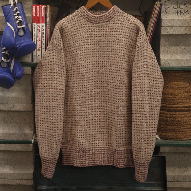 90‘s 빈티지 레드 버드아이 노르딕 스웨터