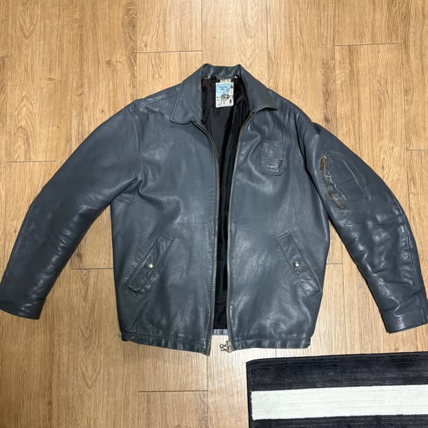 80s 프랑스군 레더 플라이트 자켓