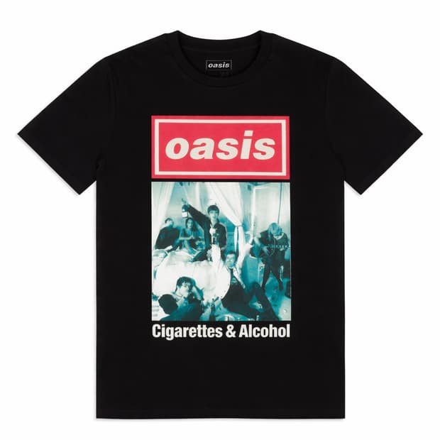 오아시스 공식 cigarettes & Alohol 커버 티셔츠