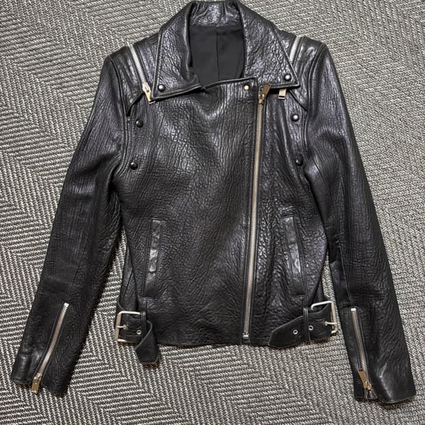이탈리아 블랙 레더 자켓(M)