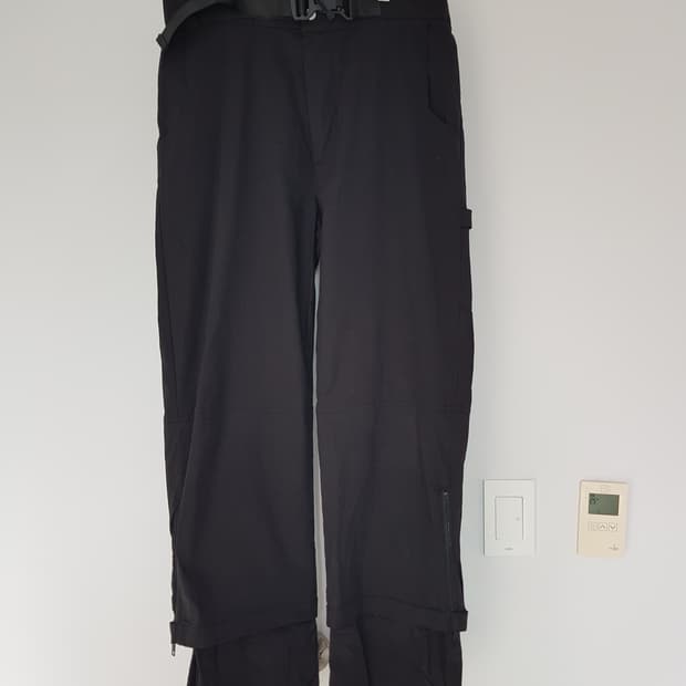 1) 신더 아카이브 버클 밑단 스냅 레이어드 팬츠 블랙