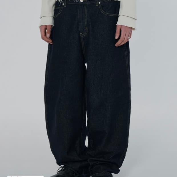 스웨이드 데님 바지