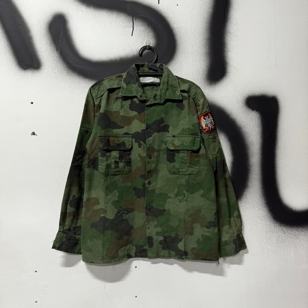 VTG 빈티지 그런지 카모 플라주 밀리터리 패치 립스탑 자켓