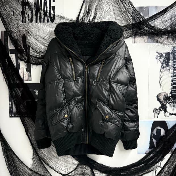 00s zipper detail fur jumper